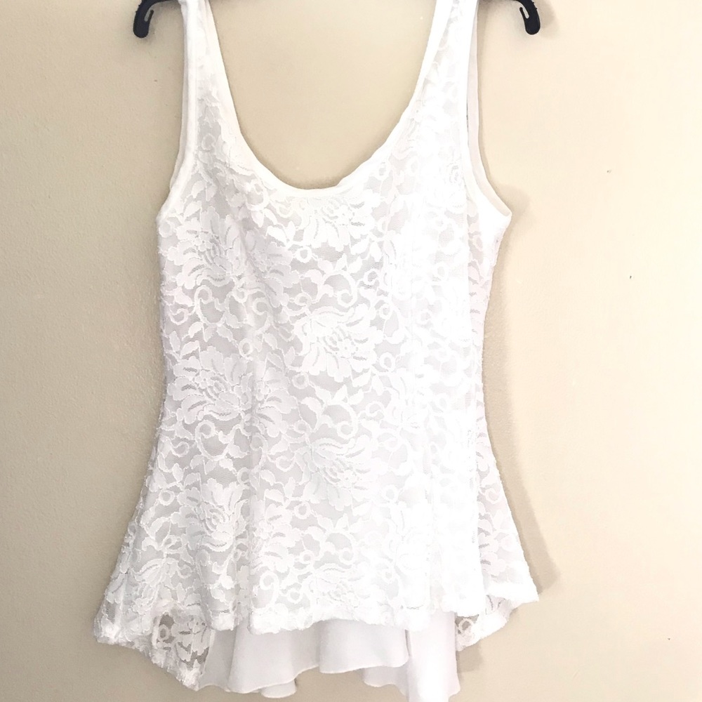 White laced floral bow shirt